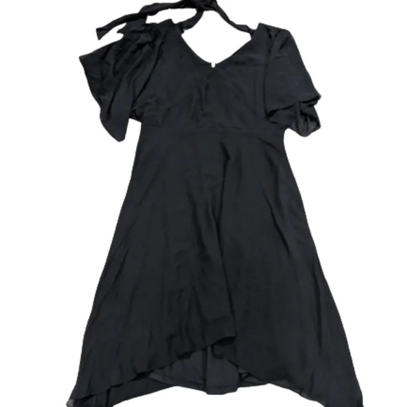 City Chic black flutter frill midi dress size 14 - Picture 1 of 10
